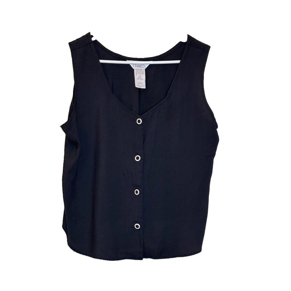 Honors apparel women’s  Black Button Front Tank  Top Size Large